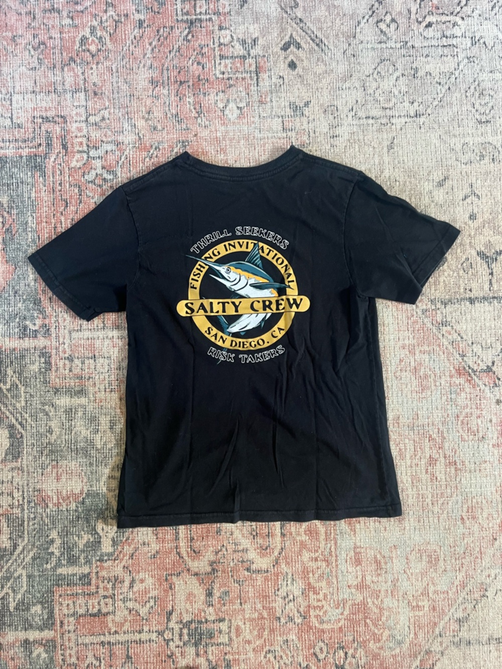 Salty Crew Boys Black T-shirt Size Medium - Picture 4 of 5